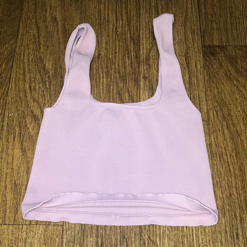 ***SOLD*** Free People Movement Happiness Runs Ribbed Crop Tank in Purple / Pink - Picture 3 of 8